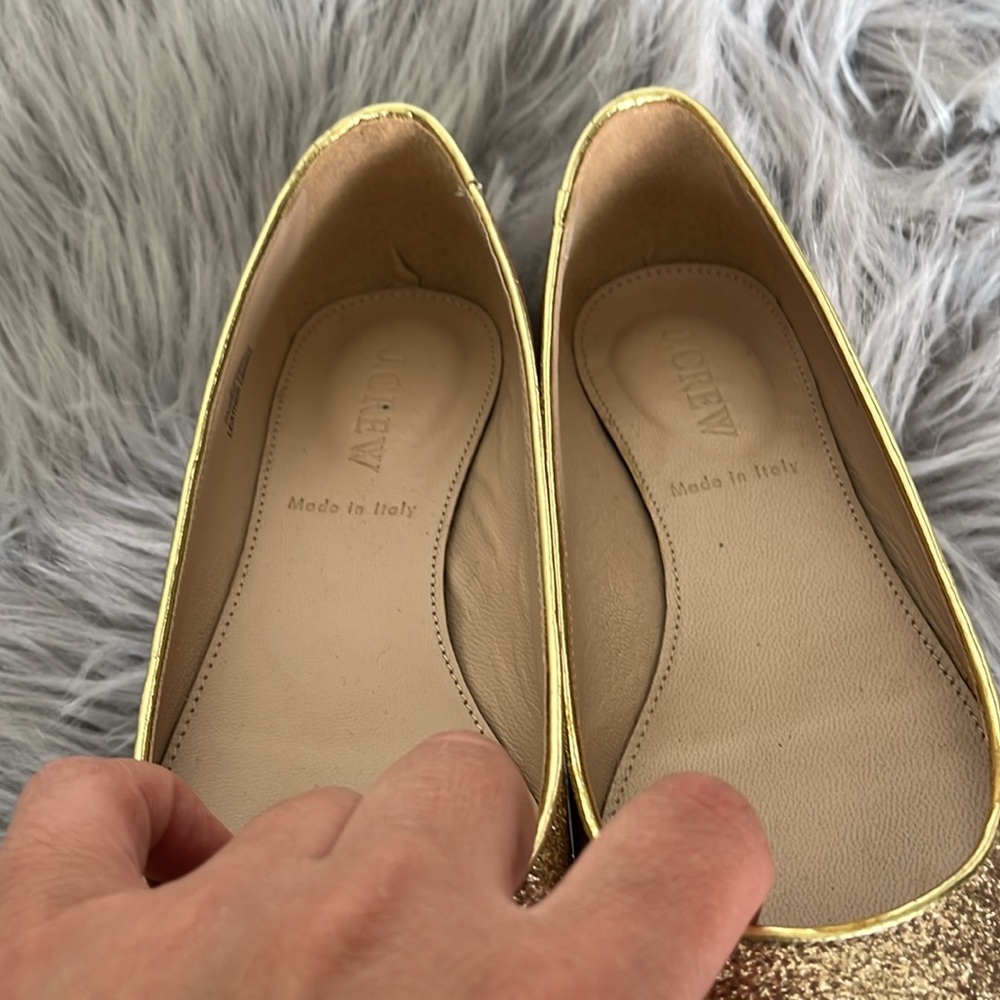 J. Crew Gold Glitter Women's heels - Picture 2 of 8